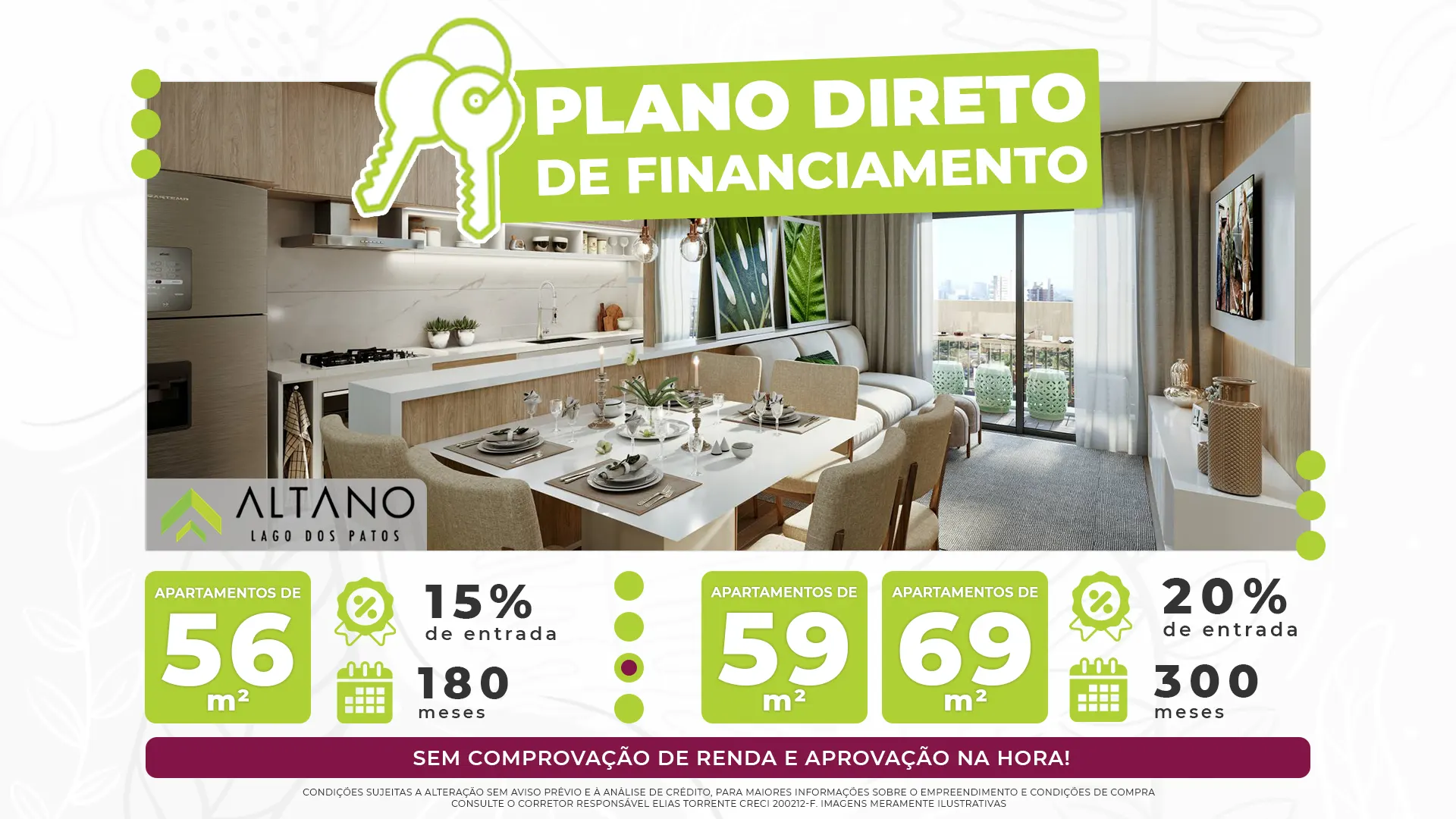 Plano Direto de Financiamento com a Construtora Altano Lago dos Patos || Apartamentos de 43, 56, 59 e 69 m² || Apartamentos de 2 dorms com suí­te com 56m², 59m² e 69m² || Varanda gourmet com churrasqueira a carvão e 1 vaga de garagem livre e coberta || Lazer completo com 35 itens