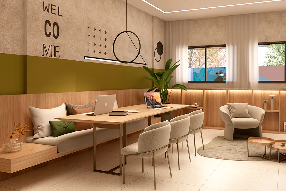 MAJESTIC Residencial Bosque Maia || Condomínio de Alto Padrão no coração de Guarulhos ao lado do Bosque Maia || Sala de Coworking || Apartamentos de 98 m² com 2 ou 3 dormitórios, suítes, varanda gourmet e 2 vagas de garagem